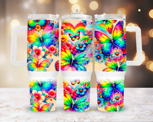 Rainbow With Butterflies